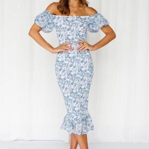 Hello Molly Blue Floral Midi Dress